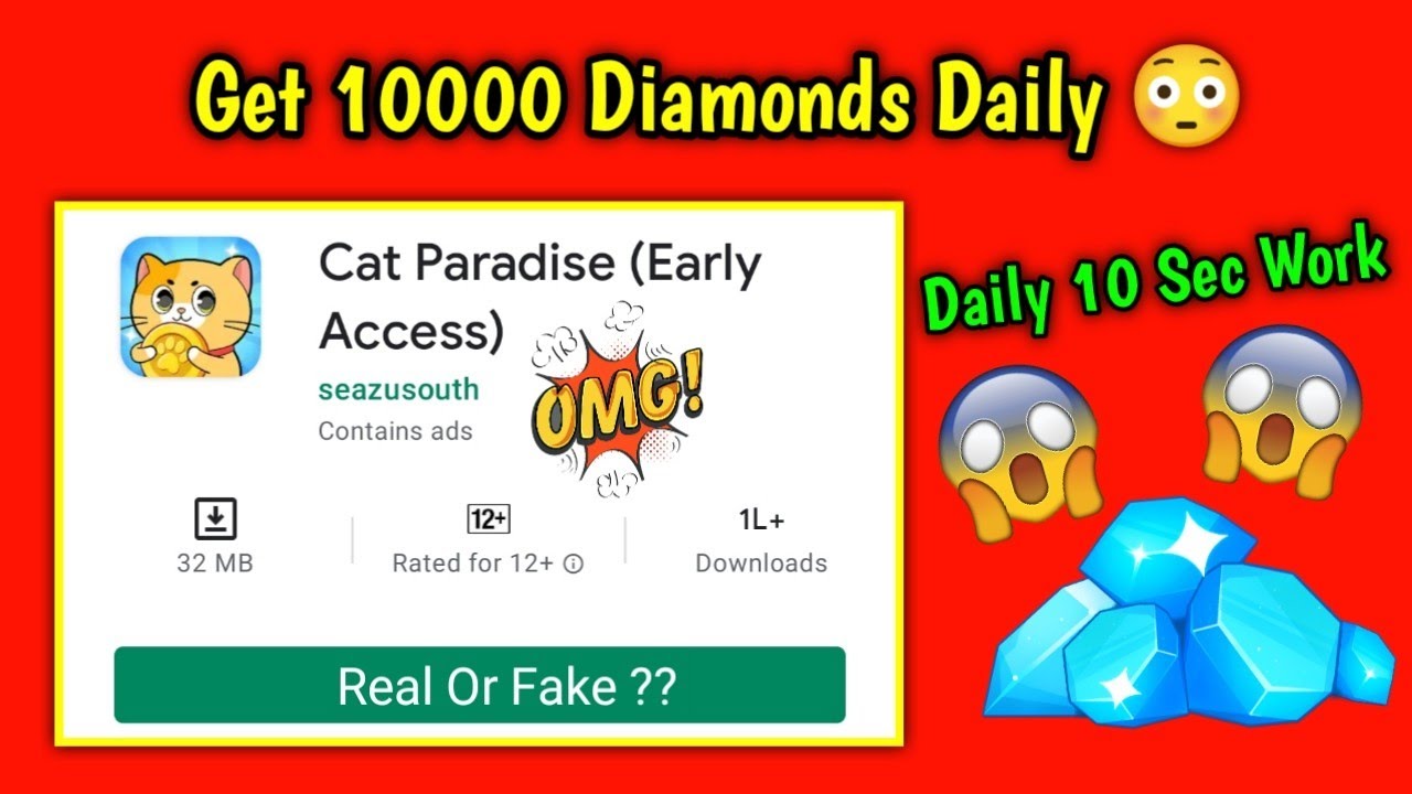 Cat Paradise App || Cat Paradise App Real Or Fake || Get Free Diamonds Cat Paradise App ||
