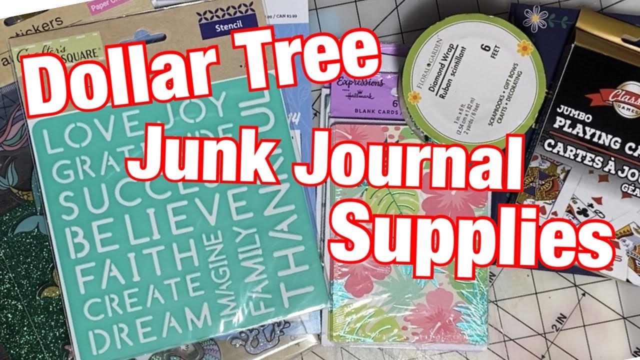 Dollar Tree Junk Journal Supplies for junkjournaljuly YouTube