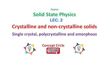 LEC 2: Crystalline and non-crystalline ( amorphous ) solids | Solid State Physics | Concept Circle
