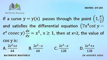 If a curve y=y(x) passes through the point (1, pi/2) and satisfies the differential equation