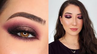 DARK PURPLE HALO SMOKEY EYE MAKEUP TUTORIAL