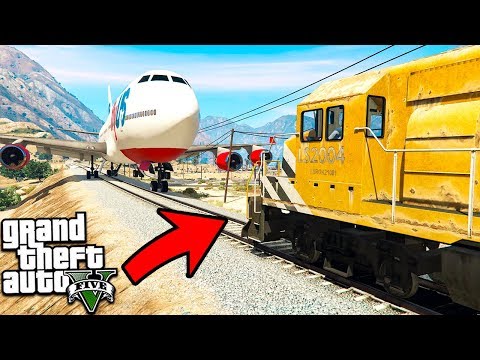 СМОЖЕТ ЛИ САМОЛЕТ ОСТАНОВИТЬ ПОЕЗД ЭКСПЕРИМЕНТ В ГТА 5! TRAIN VS PLANE ОБЗОР МОДА В GTA 5 ВИДЕО MODS