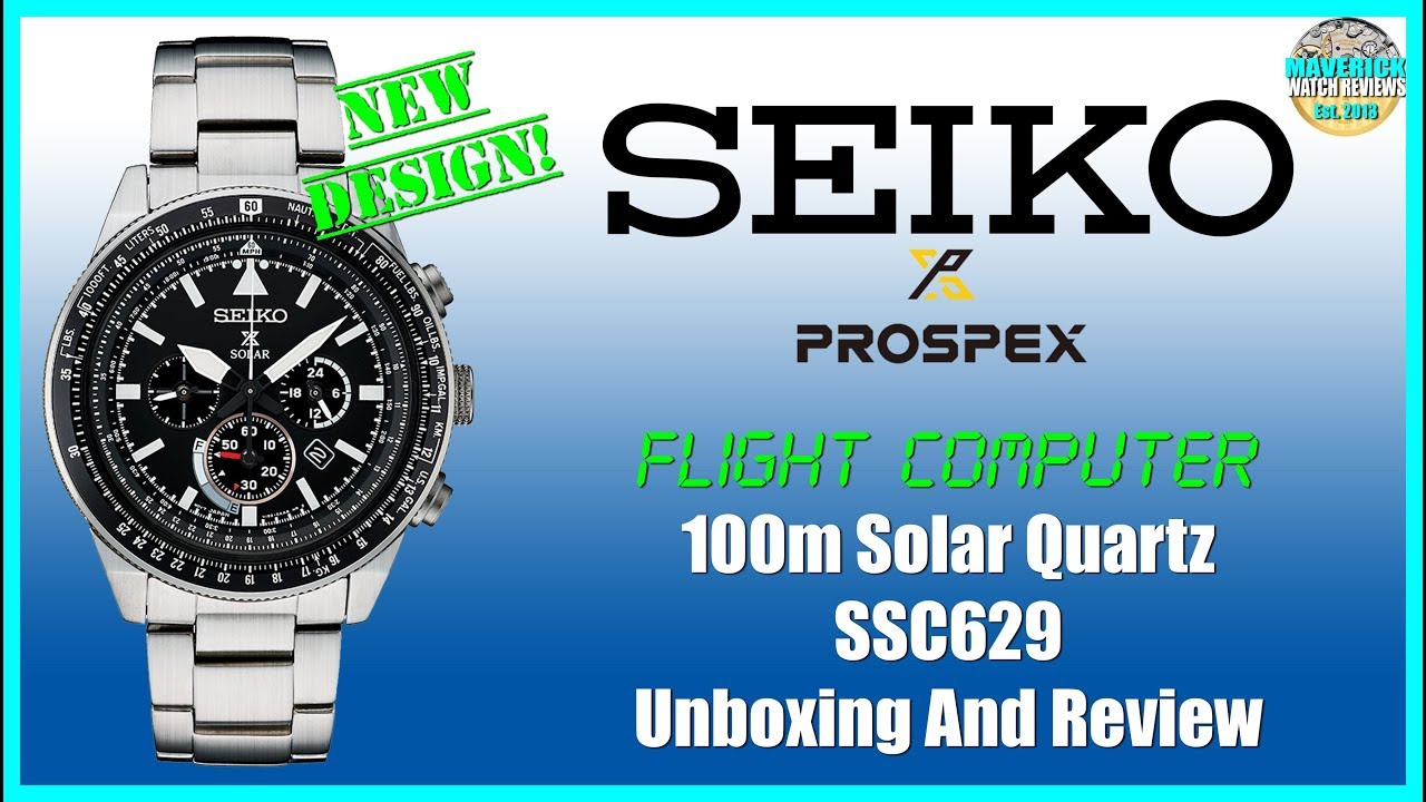 Flight Computer Refresh! | Seiko Prospex 100m Solar Quartz SSC629 Unbox &  Review - YouTube