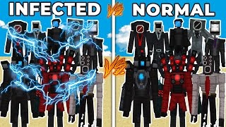 INFECTED SKIBIDI MAN vs SKIBIDI MAN BATTLE in MINECRAFT PE