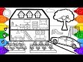 Glitter house with garden coloring page learn to color coloring and drawing for kids