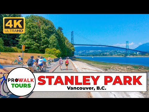 Walking Around Stanley Park - Vancouver B.C. (Binaural Sounds)