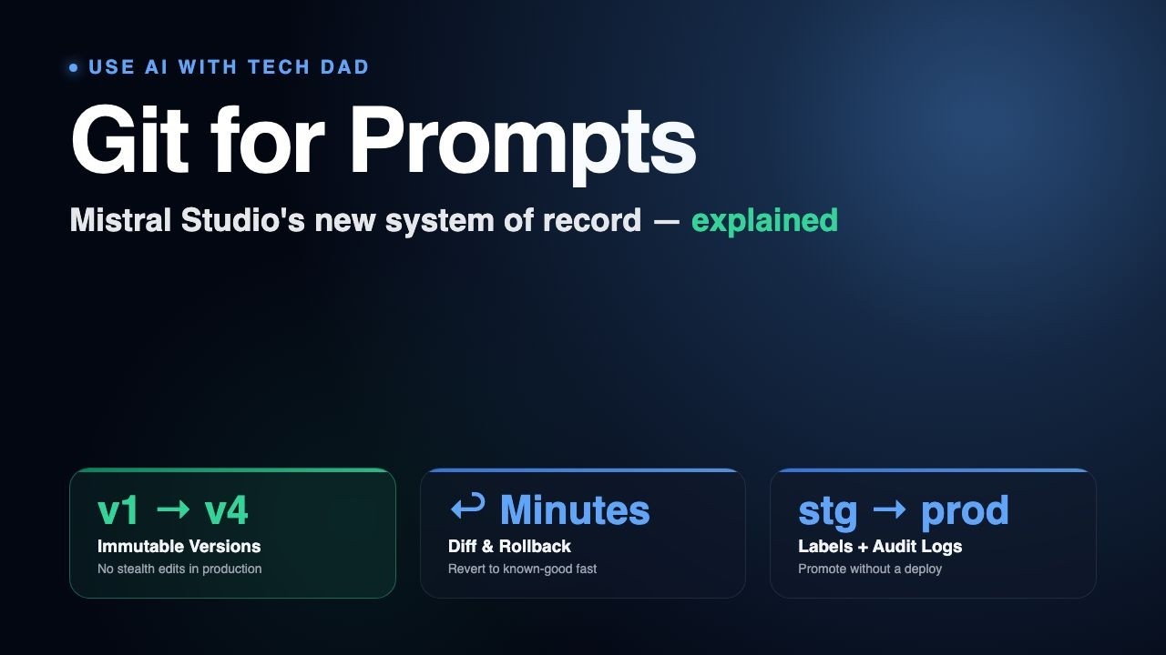 Git for Prompts: Mistral Studio's New System of Record, Explained