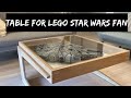 Star wars fan wooden table with lego 75192 falcon millenium