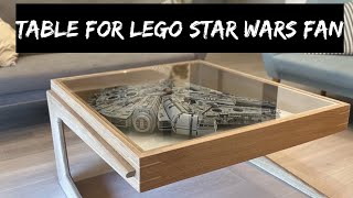 Star wars fan wooden table with lego 75192 falcon millenium