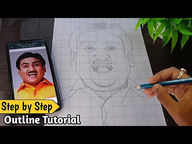 JETHALAL (DILIP JOSHI) SKETCH || WITH EASY STEPS || BY PENCIL || FOR  BEGINNERS || ED'S ART - YouTube