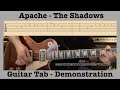 Apache  the shadows  guitar lesson  tab