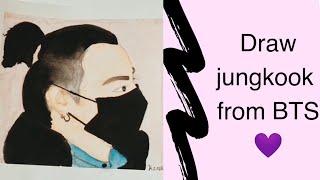 #shorts|رسم جونغوك من بي تي اس|draw jungkook from BTS