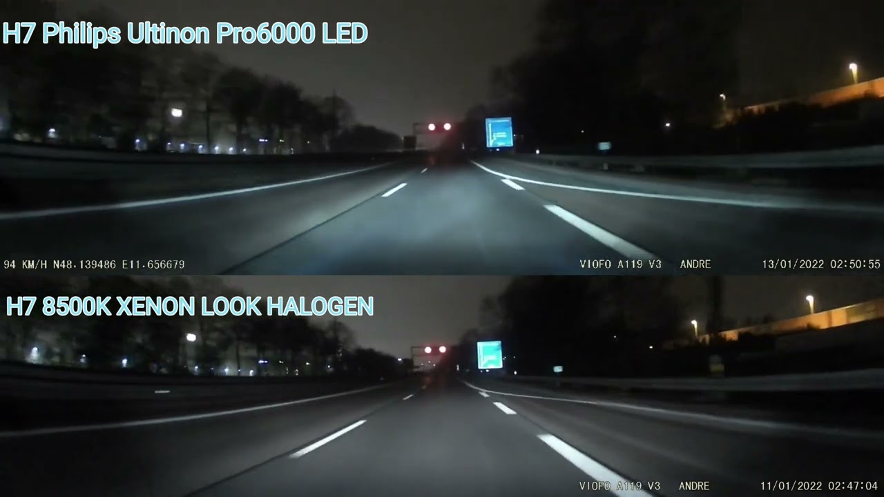 LED H7 Philips Ultinon Pro6000 HL VS H7 8500K Xenon Look Effekt Halogen  Super White 