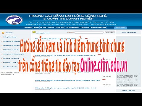 Video Hướng dẫn xem điểm, tính điểm TBC trên cổng thông tin... - youtube