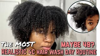 REALISTIC? CHAOTIC?! WASH DAY ROUTINE ON TYPE 4 NATURAL HAIR | DETANGLING 4B/4C HAIR| GOLDENCHILDCHI
