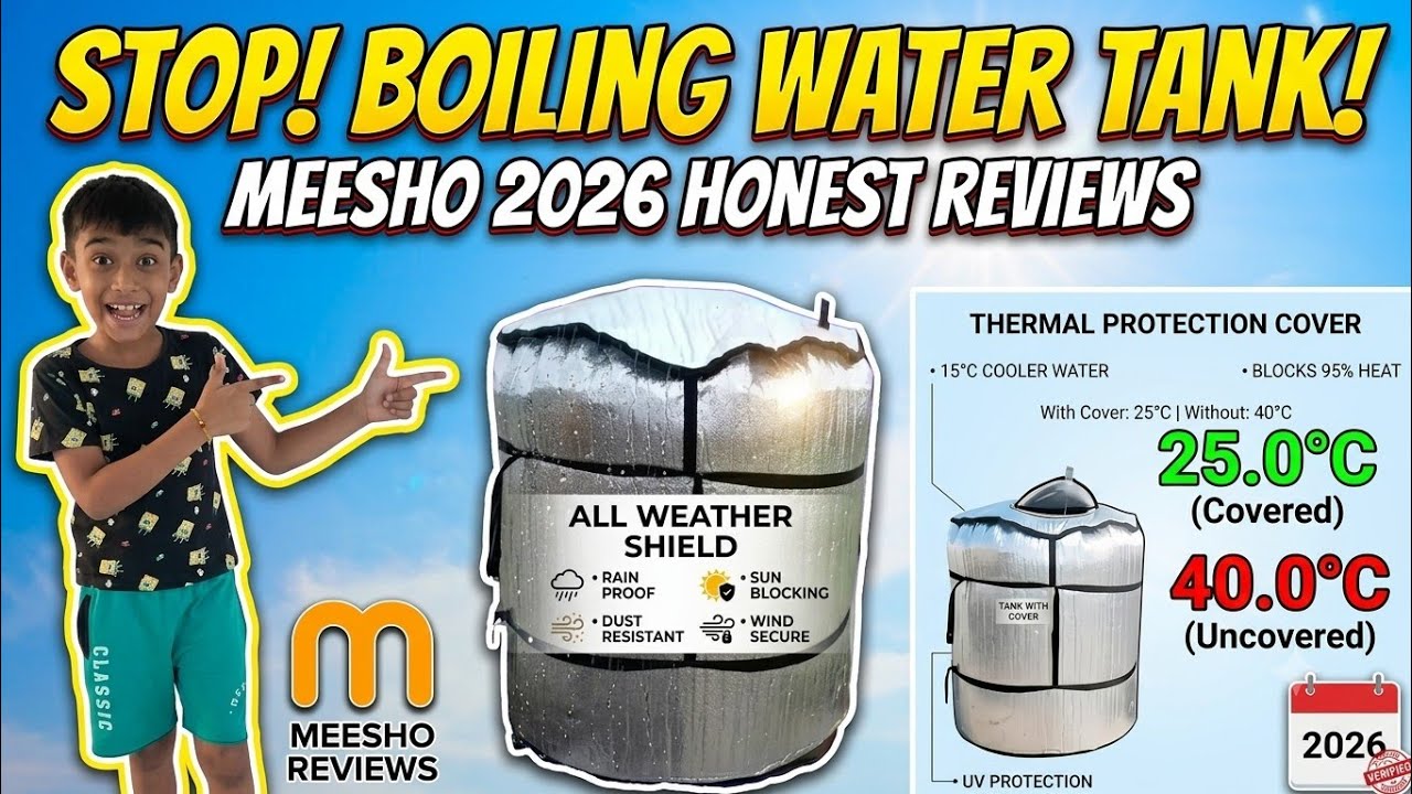 ⁣40°C to 25°C? 😱 Testing Meesho's Trending Thermal Water Tank Cover! #2026
