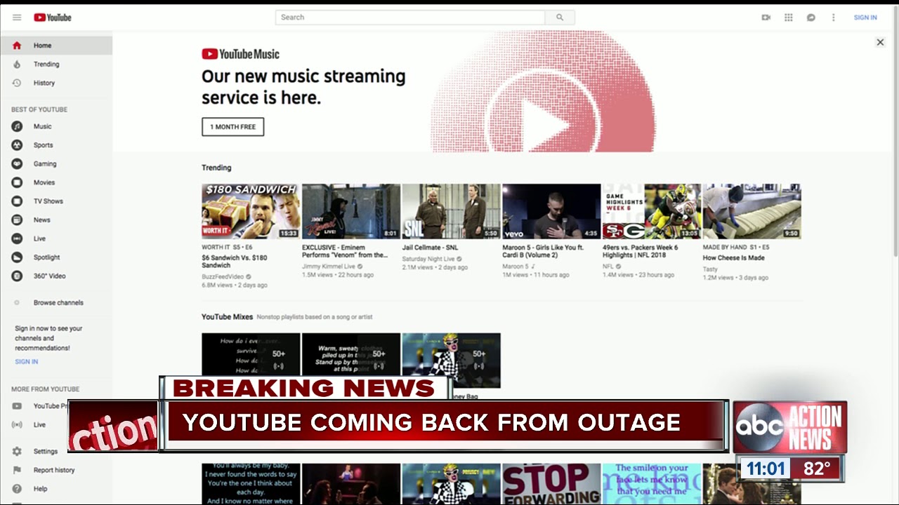 YouTube down: Service restored after widespread outage on ...