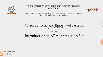 ARM Microcontroller and Embedded system -  ARM instructions | 18CS44 | 17EC62 | Veeresh H