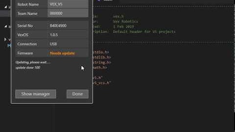 Firmware Update for v5 using VEX Code