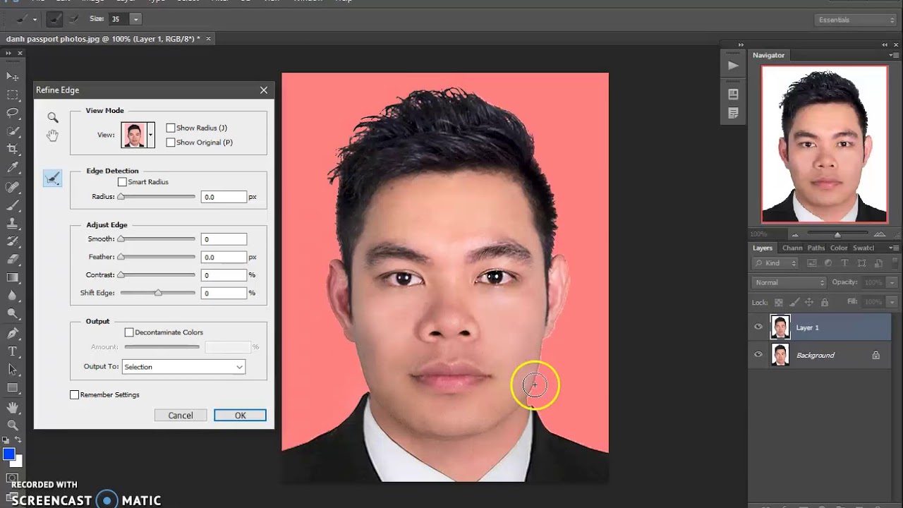 Photoshop tip#1: Changing background color of passport photo - YouTube