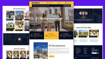 Construction Company - Developer Website Design - HTML - CSS - JS - 100% Free - Free Website Code 💚