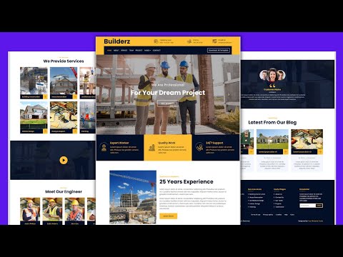 Construction Company - Developer Website Design - HTML - CSS - JS - 100% Free - Free Website Code 💚