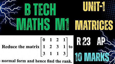 Rank of Matrix by Normal form in telugu@maths naresh eclass