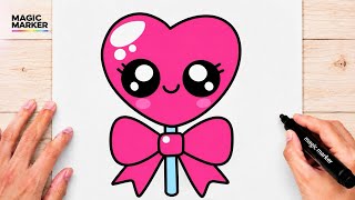 How to Draw a Cute Kawaii Lollipop 🍭💕 | Easy Cute Digital Illustration