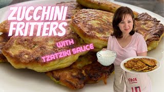 How to make Zucchini Fritters &amp;Tzatziki Sauce