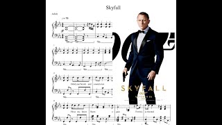 Adele Skyfall 007 Sheet Music Tutorial Скайфол Адель Ноты Пианино