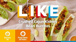 Crushed Cajun Kidney Bean Burrito