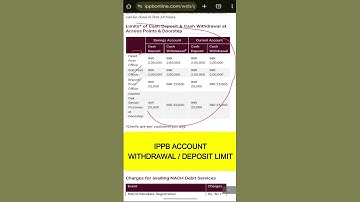 Ippb cash withdrawal limit / Deposit limit | Mister Kaise