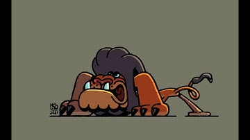 2d Animation - The Angry Lion Walk cycle