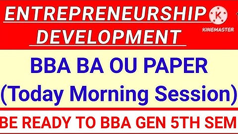  ENTREPRENEURSHIP DEVELOPMENT ll BBA 5TH SEM #sriharshaacademy ‎⁨/ BBA BA OU PAPER NOVEMBER 2025
