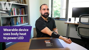 This stretchy, wearable device lights up an LED using only the warmth of your skin