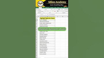 Highlight Duplicate Values In Excel || #shorts #youtubeshorts