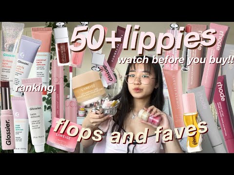 🎀 I have 50+ VIRAL lip products..LET’S RANK THEM (watch BEFORE you buy)♡ Rhode, Glossier, Laneige..