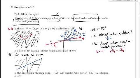 SFU MATH 232 3.4 Subspaces and Linear Independence