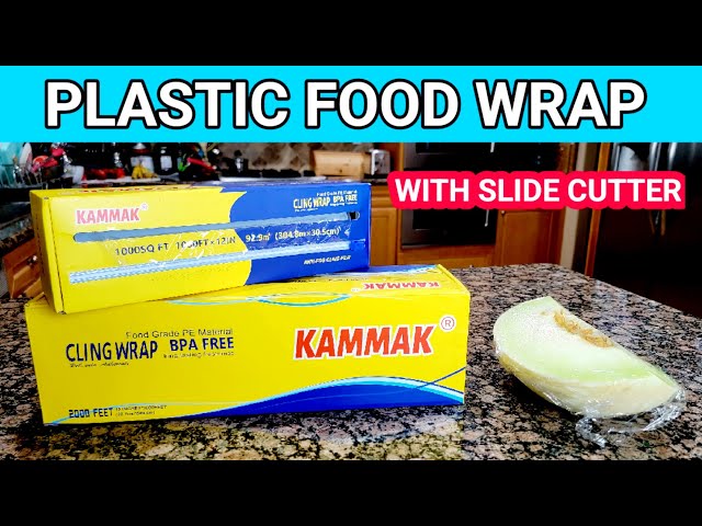 KAMMAK Plastic Food Wrap with Slide Cutter pre-installed 