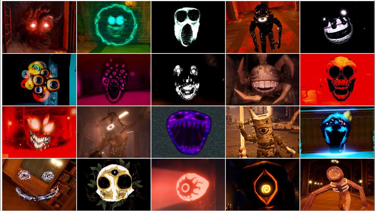 Doors Official vs Unofficial All 50 Enemies Death Jumpscares