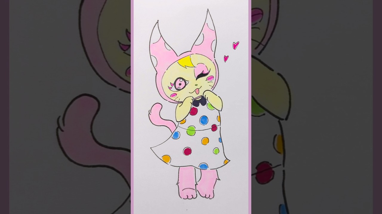 あつ森猫化描いてみた🐈🍒】クリスチーヌ🩷フランソワ🩵 - YouTube