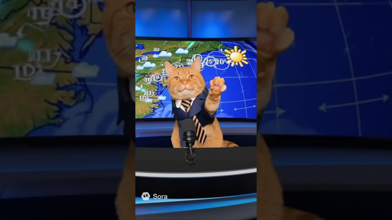 Weather Cat! Feline Meteorologist Delivers the Forecast 