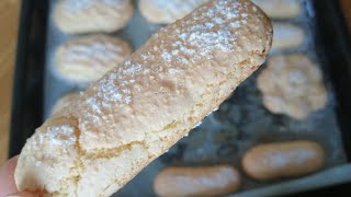 بسكويت التيراميسو (السافوياردي) الإيطالي بمقادير بسيطة أسهل مايكون biscotti savoiardi