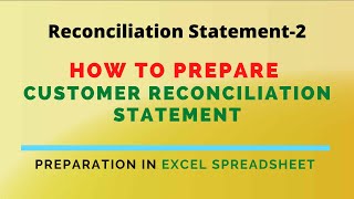 How to prepare Customer Reconciliation Statement in Excel spreadsheet