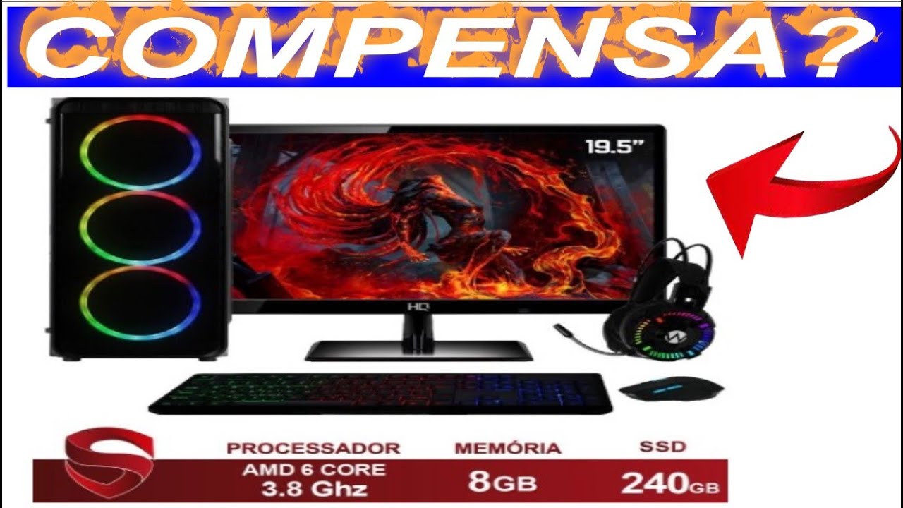 Pc Gamer Completo Kit Amd A8 3.8ghz Ssd 8gb Full Hd + Games