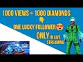 1000 views  1000 diamonds for 1 lucky follower   free diamond giveaway  free diamond