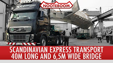 Spectacular oversized transport of steel footbridge! - Nooteboom Trailers