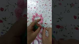 Sample of crochet hair trimming hand knitting نموذج من الكروشية لتزين الشعر حياكة يدوية