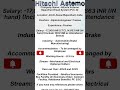 WE HAVE URGENT REQUIREMENT FOR DET IN NEEMRANA (RJ) ।Hiitachi Astemo Rajasthan Break System Pvt Ltd.