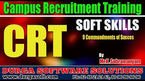 Campus Recruitment Training (CRT) || 9 Commandments of Succes by Subramanyam